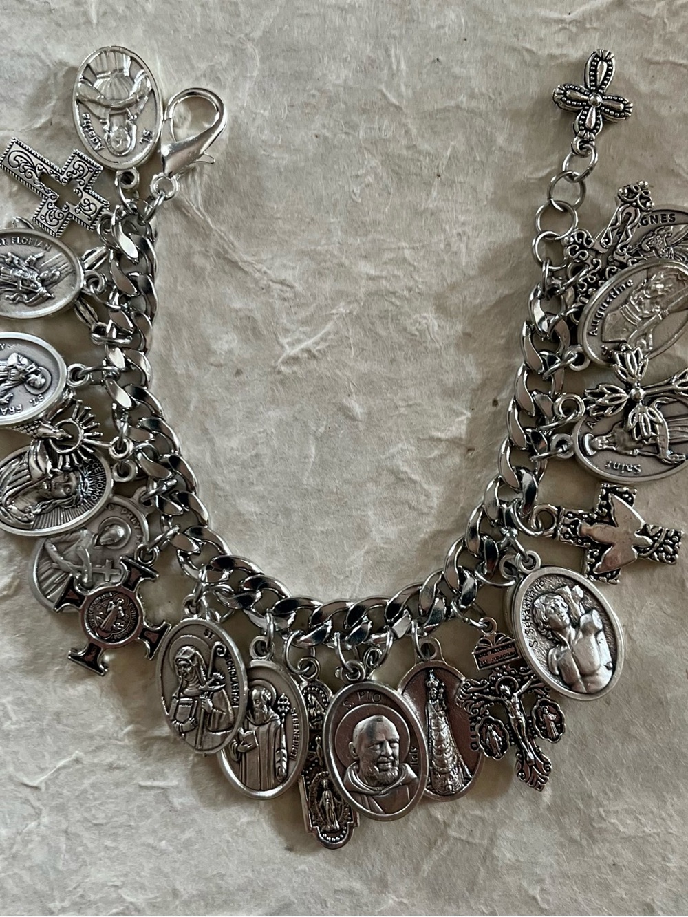 CHARM BRACELET Italian Roman Saints Catholic Medals Patron Saints